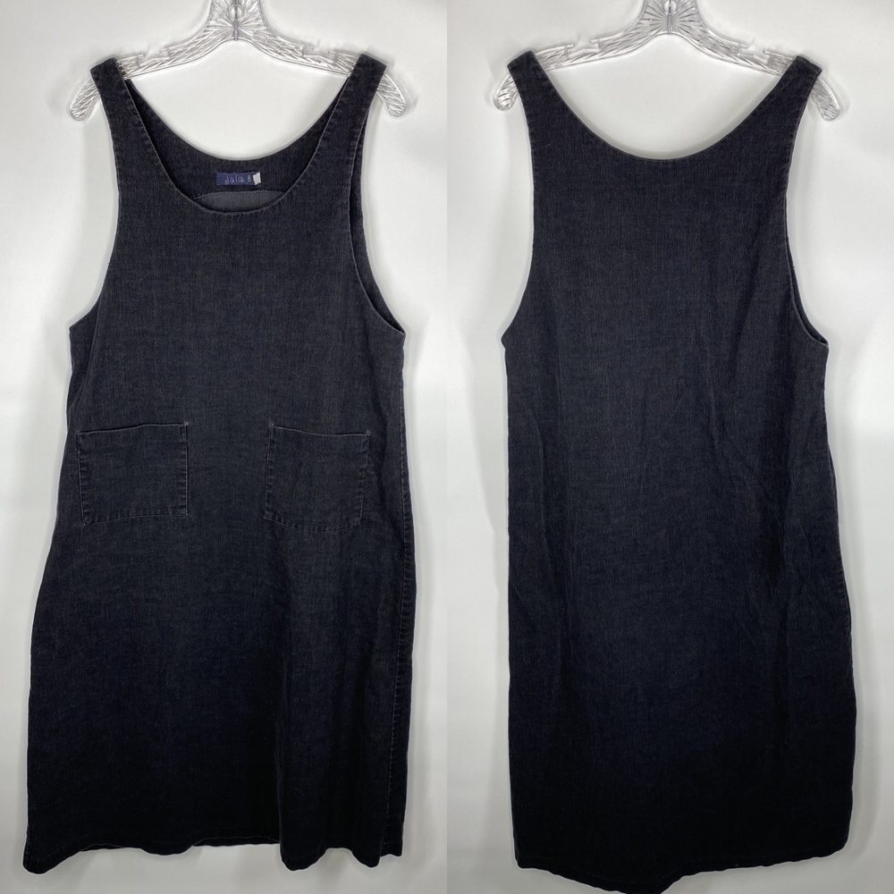 Vintage Julia B Black Corduroy Dress Size Small